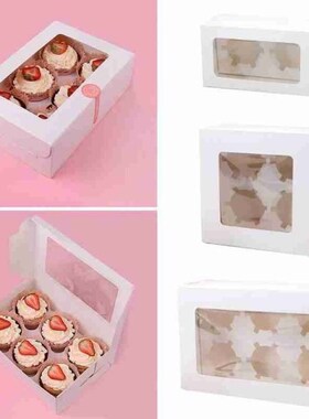 Kraft Paper Packing Box Cupcake Container With Window Muffin
