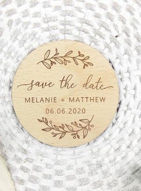 Save The Date wooden magnets, Fridge Magnet Engraved Wedding