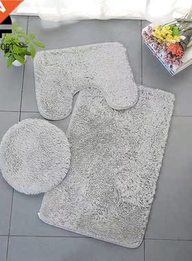 3Pcs set Bathroom Mat Set Toilet Rug Contour Mat Toilet Cov