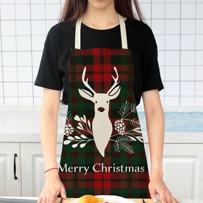 Cotton Christmas Apron For Woman Merry Christmas Kitchen Dec