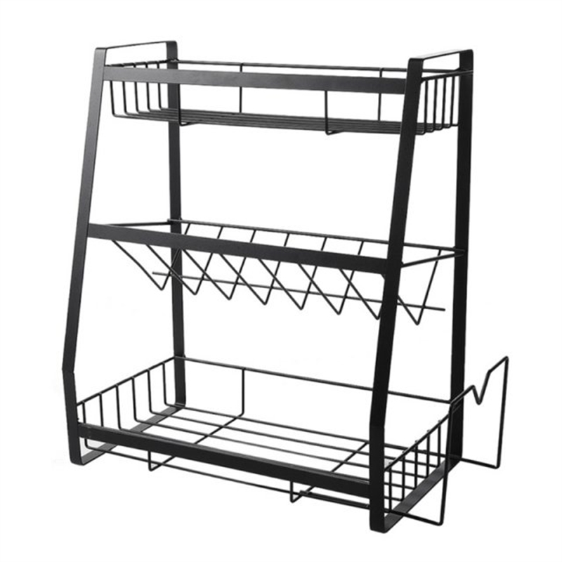 Seasoning Kitchenware Holder Table Top Organizer Iron Three-