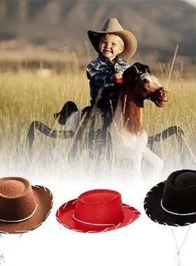 Children Costume Party Drawstring Cowboy Cowgirl Hat