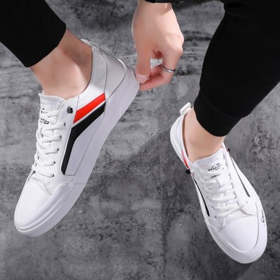 Breathable casual white shoes microfiber umbrella cloth spo
