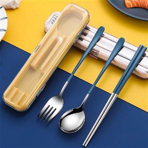 2/3Pcs Stainless Steel Cutlery Set with Box Table Fork