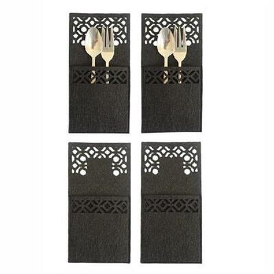 Christmas Black Rectangular Knife And Fork Bag Exquisite