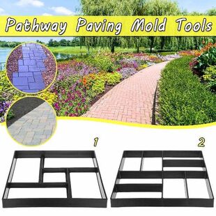 Pavement Plastic Brick Pathway Mold 40x40x4CM Stone DIY