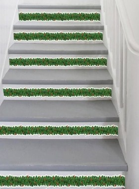 10 Pieces Christmas Stickers Wall Skirting Line Wreath Cling