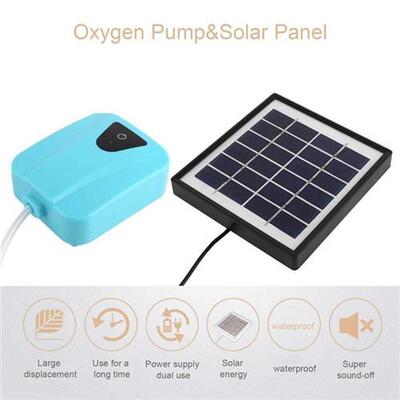 Solar Powered DC Charging Oxygenator Fishing Air Pump Water