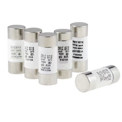 2PCS 500V 22x58mm Fast Blow Ceramic Tube Fuse 40A 50A 63A 80