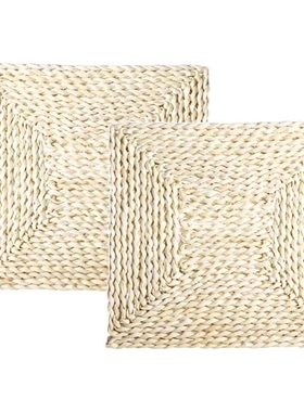 2 Pcs Woven Placemats,Square Wicker Table Mats,Heat