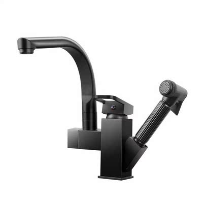 Stainless Steel Pull Out Kitchen Faucet Hot Cold Water Mixer