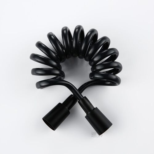 Black Style Flexible Spring Shower Hose Water Plumbing Toile