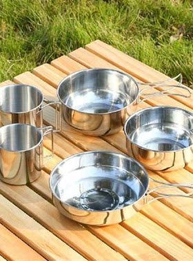 5 Piece Camping Dinnerware Kit Corrosion Resistant Portable