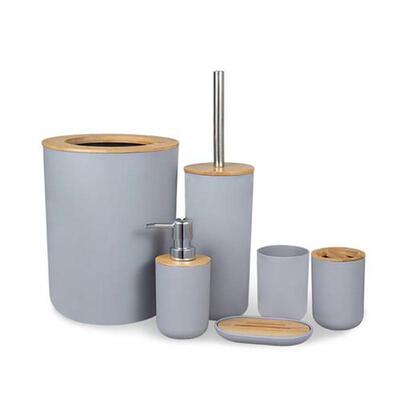 Bathroom Accessories Set 6 Pieces Bamboo Room Set Toothbrush