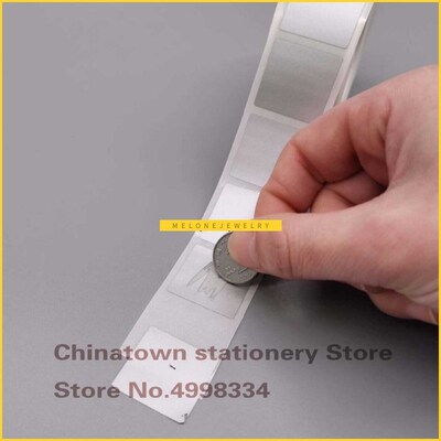 1000pcs 25x25mm silvery adhesive SCRACH OFF stickers DIY man
