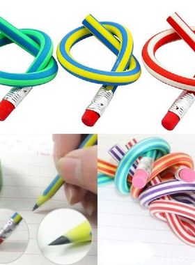 Flexible Pencil With Eraser Children Colorful Stripes Magic