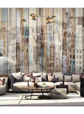 CJSIR Custom Nordic rban Architecture Wood Wallpaper for Wal