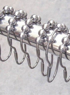 12Pcs/Pack Stainless Steel Curtain Hooks Bath Rollerball Sho