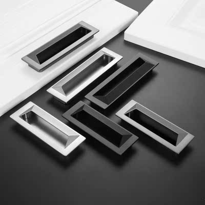 96/128MM Zinc Alloy Hidden Furniture Handles Darwer Cupboard