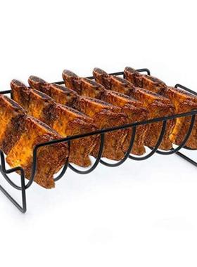 1PC Non-Stick Rib Shelf BBQ Stand Barbecue Roast Rack Stainl