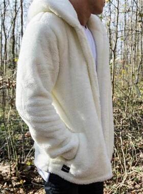 Men Winter Warm Teddy Bear Pocket Fluffy Coat Fleece Fur