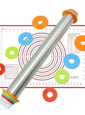 Kitchen Stainless Steel Rolling Pin Adjustable Discs