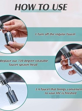 2 Pcs Universal Aerator 720°rotation Splash-proof Swivel