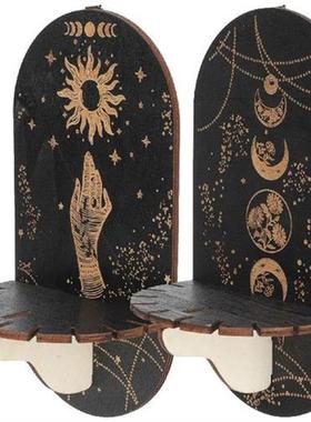 Crystal Shelf Display Wall Stand Wooden Holderrack Base