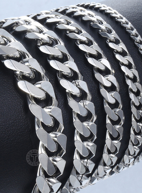 Bracelet for Men Women Curb Cuban Link Chain Stainless Steel