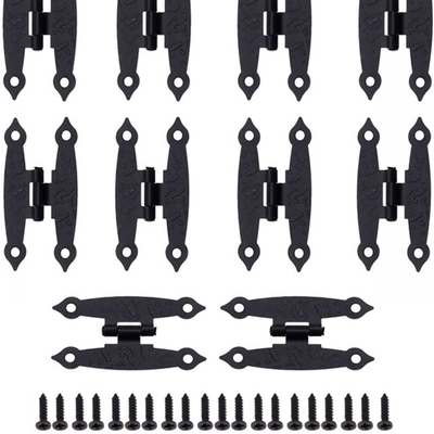 10Pcs Antique Black H Cabinet Hinges Fittings for Doors Wind