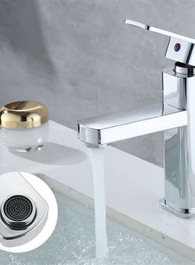 Basin Sink Bathroom Faucet Deck Mounted Countertop Basin Squ