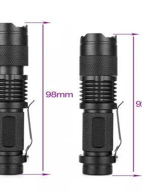 UV LED Flashlight Ultraviolet Torch zoomable Mini UV Black L