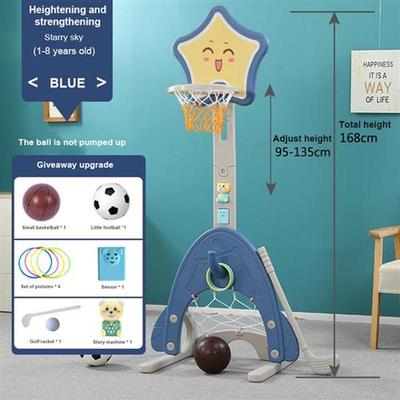 Happymaty Baby Basketball Hoop Stand 4 in 1Toy Set with Golf