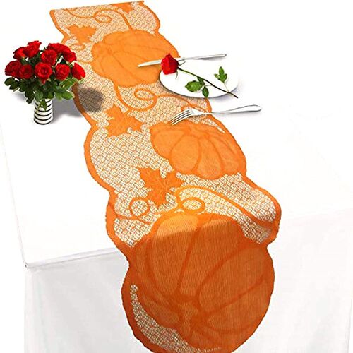 Halloween Table Runner Maple Leaves Pumpkin Table cloth