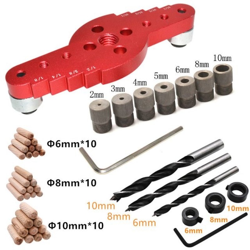 Vertical Pocket Hole Jig Wood Dowelling Jig Punch Locator Dr - 实物图