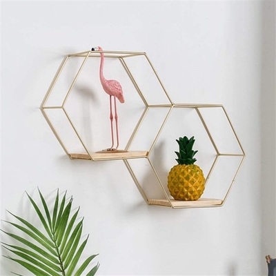 16inch DIY Decoration Holder Black/Gold Double Hexagonal Iro