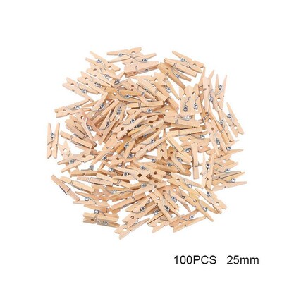 50Pcs Log Color Wood  Clothes Pegs Mini Home Storage  Clothe