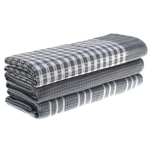 3pcs Kitchen Towels Classic  Natural Cotton Tea Towels D