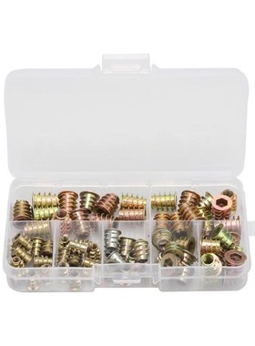 70Pcs M4 M5 M6 Zinc Alloy Thread 适用于 Wood Insert Nut Flan
