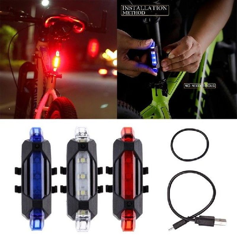 Bicycle Tail Light Mountain Bike Safety Warning Front and图片
