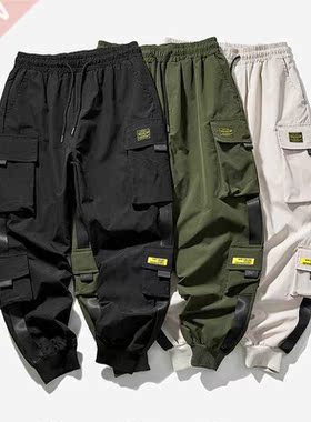 2022 New Hip Hop Joggers Cargo Pants Men Harem Pants Multi-P