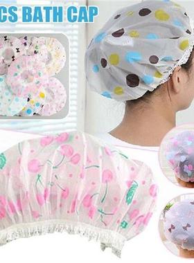 6pcs/Set PE Material Bath Caps Reusable Double Layer Bathing