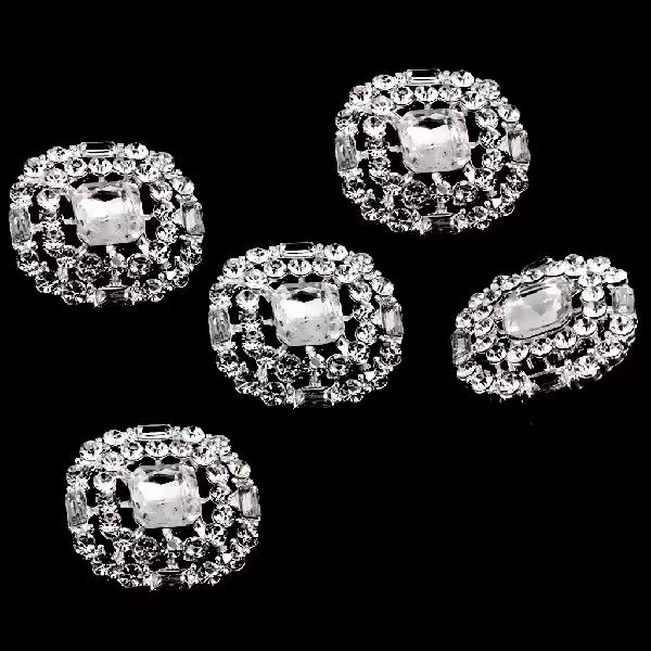 5pcs Round Crystal Buttons Sewing Crafts 23mm Sewing