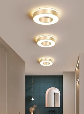 Modern LED Golden Ceiling Light for Living Room Corridor Bal