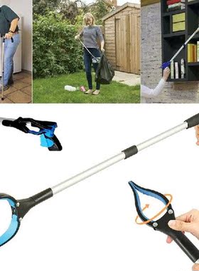 Collapsible garbage collector pickup pickup tool gripper