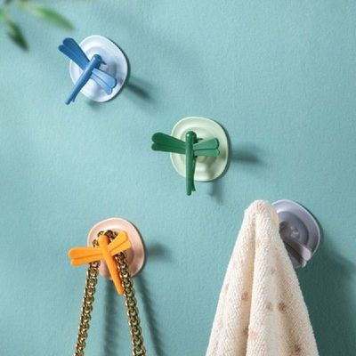 4Pcs Self Adhesive Wall Cartoon Dragonfly Hook Strong