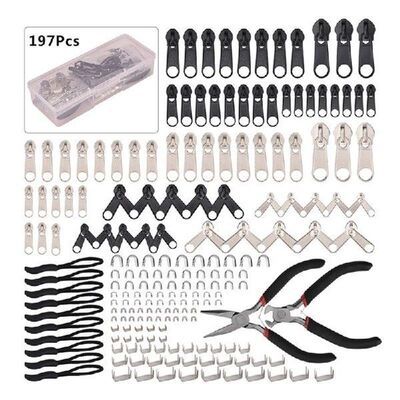 197PCS/Lot #3#5#8#10 Metal Zipper Repair Kit Replacement