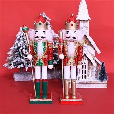 Nutcracker Ornament Christmas Wooden King/ Santa Claus