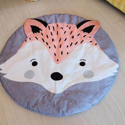 90CM Fox Design Baby Photography Mat Round Carpet Cotton An