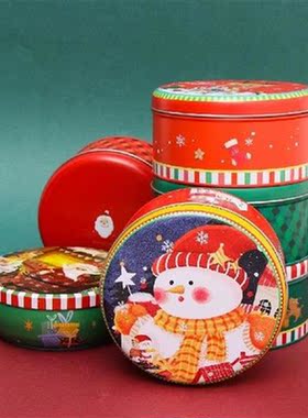Christmas Tin Gift Box Round Nesting Tins Xmas Santa Claus